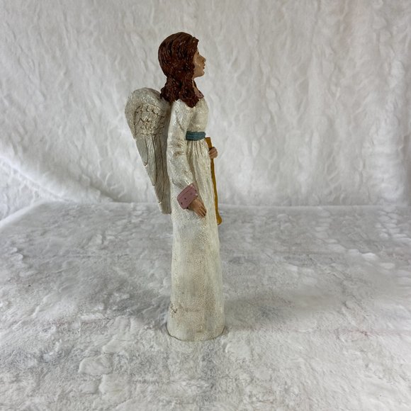 TNT 1993 Item 3531 Painted finished Pecan Resin Angel with Horn - Picture 4 of 10